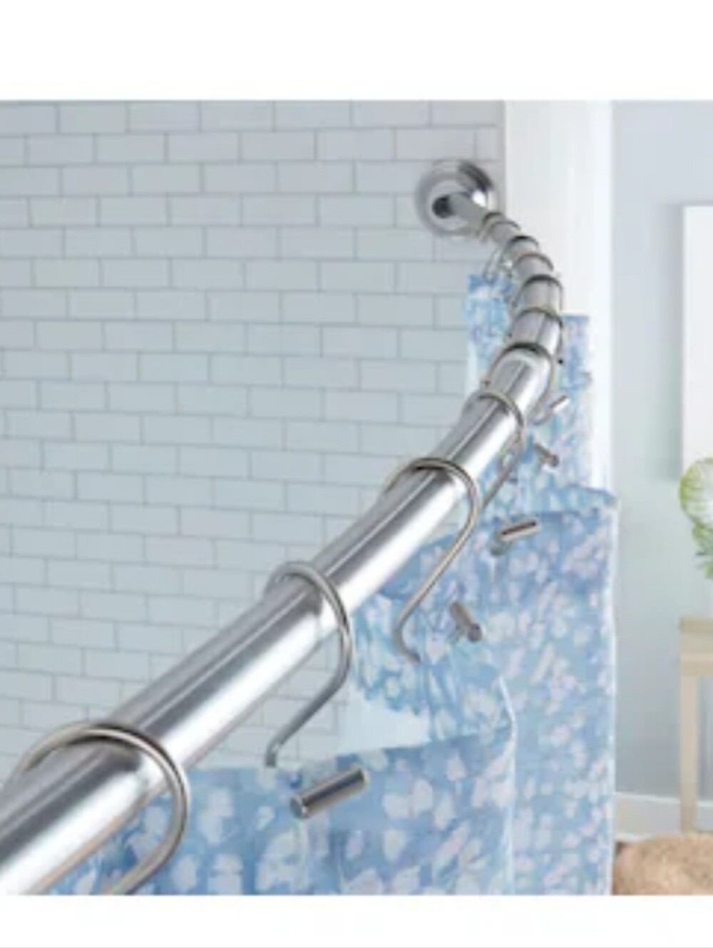 Allen + Roth 44-in to 72-in Brushed Nickel Fixed Shower Rod